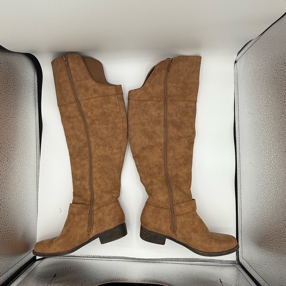 Ellison Tan Over the Knee Boots - Picture 1 of 9